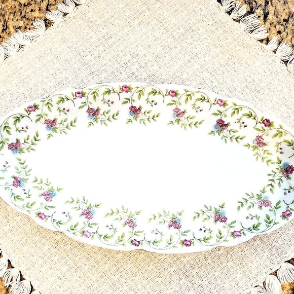 Elegant Oval Floral Petite Flowers Serving Plate Platter ~ Altrohla Austria - Picture 3 of 6